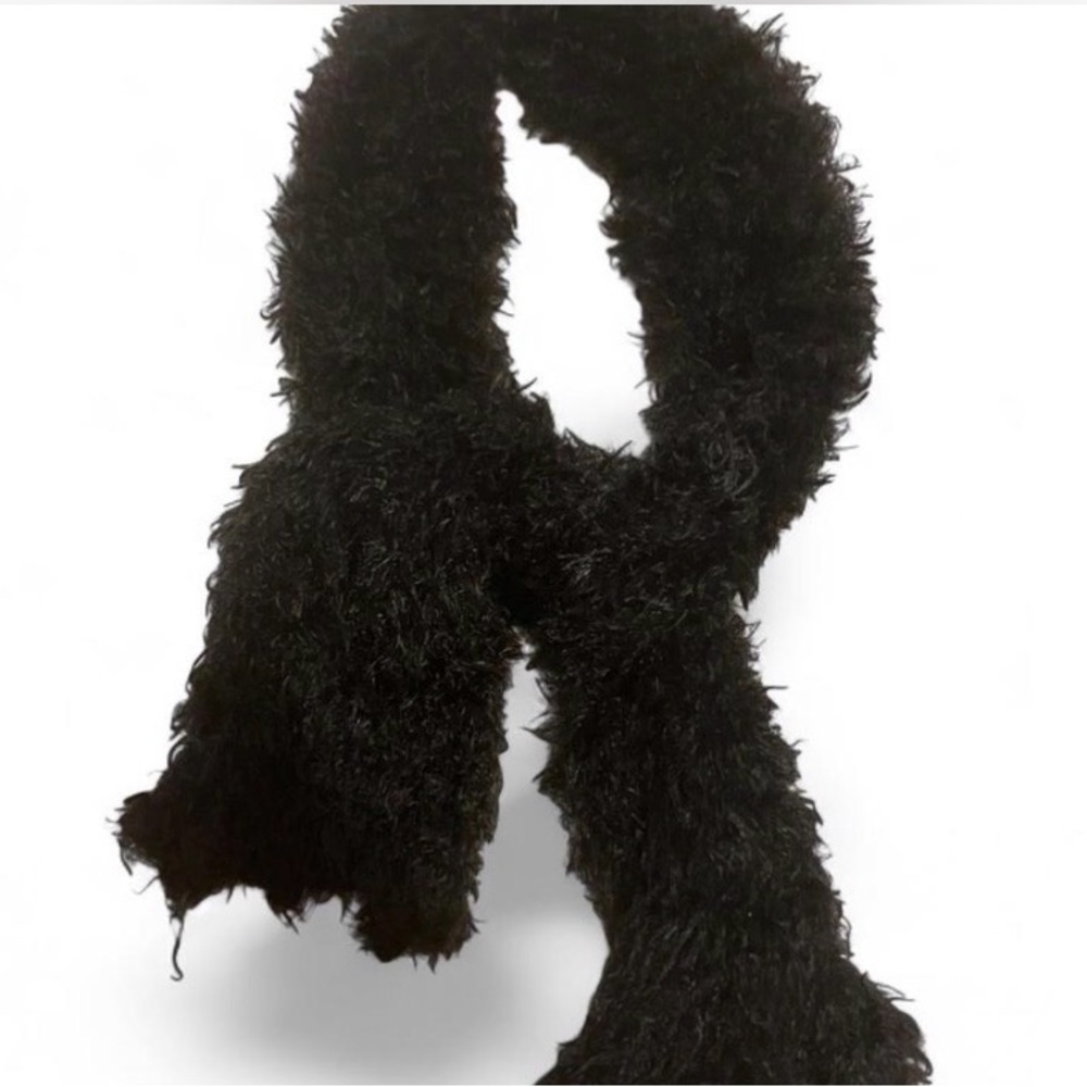 Black Fuzzy Scarf